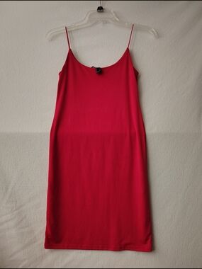 Forever 21 Red Slip Dress with Spaghetti Straps